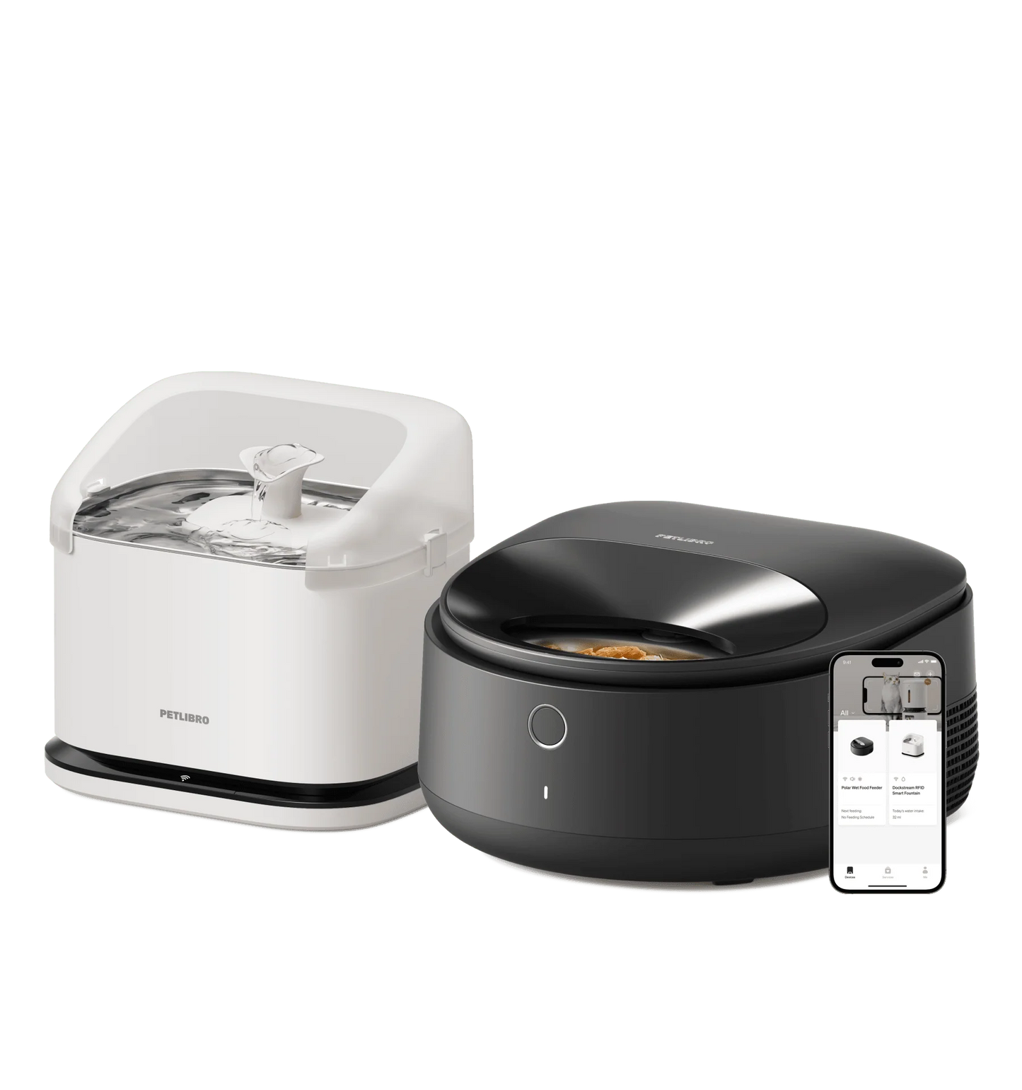 Polar Wet Food Feeder & RFID Smart Fountain Bundle